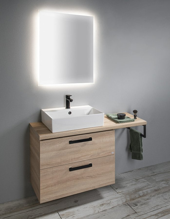 VEGA zestaw łazienkowy, szerokość 125 cm, dąb platin