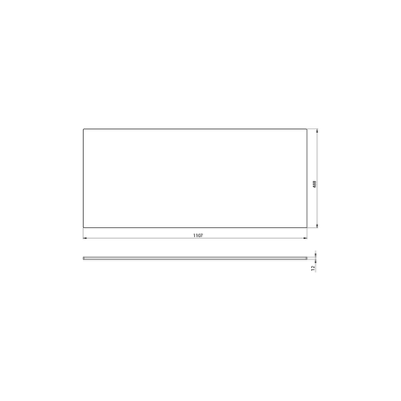 PREMIO blat kompaktowy HPL 110,7x1,2x48,8cm, czarny mat