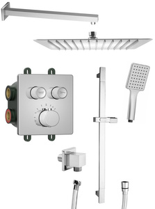 SMART SELECT zestaw prysznicowy podtynkowy z baterią termostatyczną, 2 wyjścia, przesuwny uchwyt prysznicowy, chrom