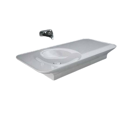 VALET Umywalka podwieszana & nablatowa 112 x 50,5 cm blat P biały połysk