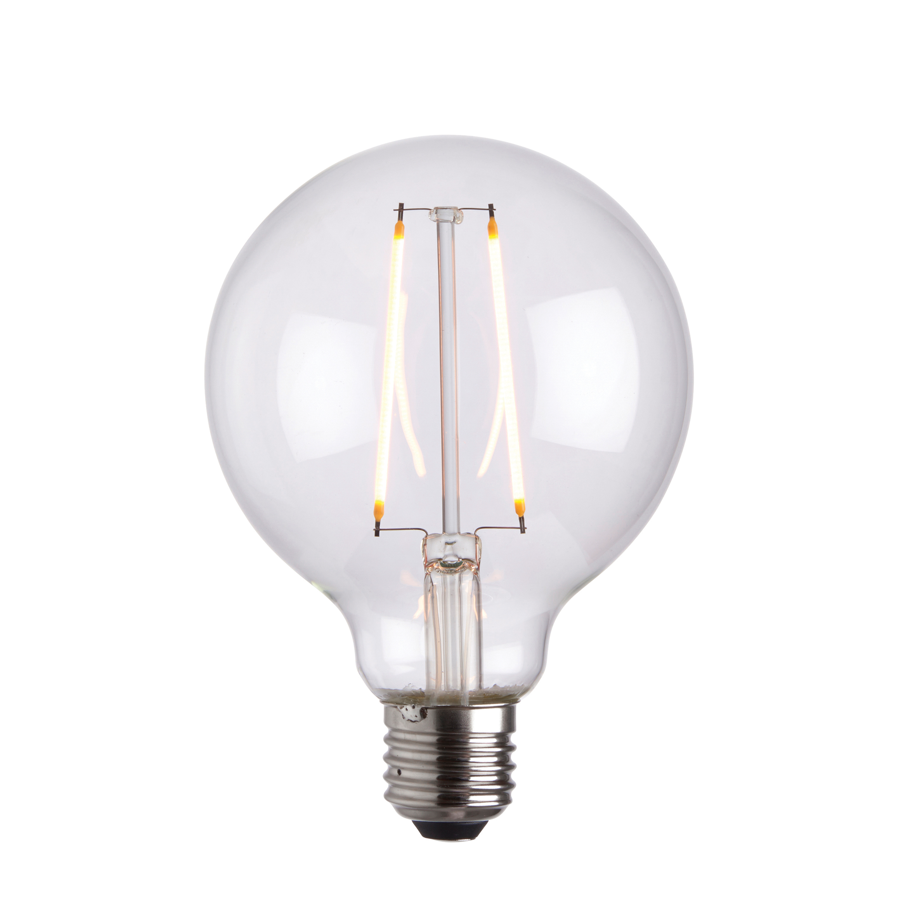 Żarówka LED – przezroczysta, 2W LED E27 ciepła biel, 9,5 × 9,5 × 13,5 cm