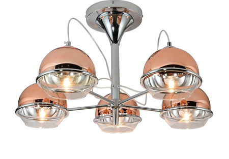 NOWOCZESNA LAMPA SUFITOWA PLAFON RÓŻOWO-ZŁOTY VERONI W5