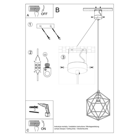 Lampa wisząca GASPARE biała