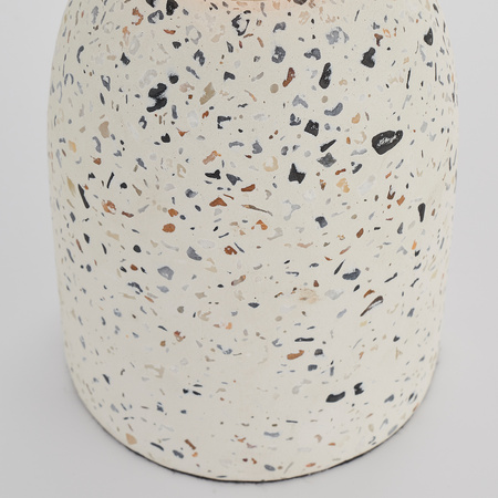 Lampa stołowa Terrazzo – biała, 10 × 10 × 13 cm