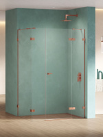 NZ4 Kabina prysznicowa EVENTA COPPER SHINE PLUS 1D prostokątna L 150x90x200 szkło czyste 8mm Active Shield 2.0