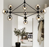 Lampa wisząca ASTRIFERO-10, 90 cm -  transparentno czarna