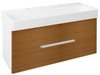 MEDIENA szafka umywalkowa 117x51x48,5cm, biały mat/dąb natural