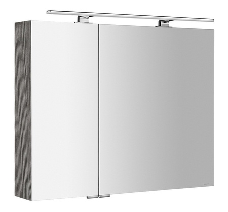 MIRRÓ szafka z lustrem z oświetleniem LED, 90x70x16cm, dąb srebrny