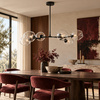 Lampa wisząca MODERN ORCHID-6 transparentno czarna 130 cm