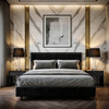 LAMPA NOCNA GLAMOUR CZARNO-CHROMOWANA VILLANOVA
