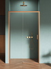 NZ4 Drzwi wnękowe PRIME COPPER BRUSHED 1D L 130x200 szkło czyste 6mm Active Shield 2.0