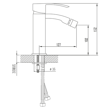 GINKO 35 bateria bidetowa, chrom