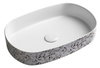 INFINITY OVAL umywalka ceramiczna nablatowa, 55x36cm, terrazzo