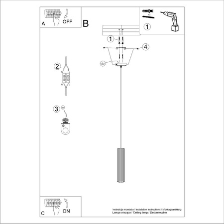 Lampa wisząca KARBON 1 zielony oliwkowy