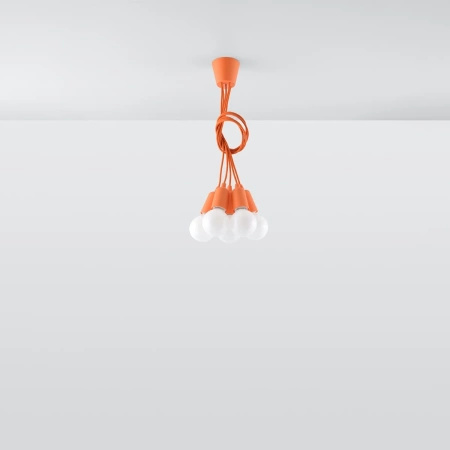 Lampa wisząca DIEGO 5 pomarańczowy