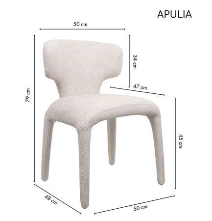 Zestaw 6 krzeseł APULIA beżowy