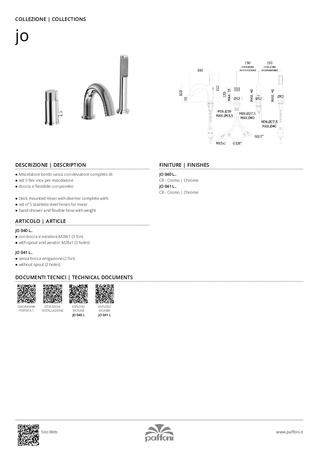 Bateria wannowa 3-otworowa-Paffoni/kolekcja Jo