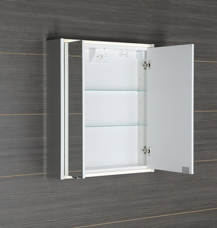 BATU szafka z lustrem 2x oświetlenie LED, 60x71x15cm, biały