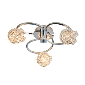 Lampa sufitowa Talia – 3-punktowa, chrom / przezroczysty, 46 × 46 × 16,5 cm