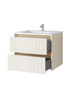 Szafka łazienkowa wisząca z umywalką 60 cm almond mat MELITO 002-SU60-02+UP4530-600