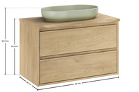 Zestaw meblowy 80cm z blatem i umywalką nablatową River