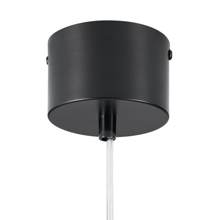 Lampa wisząca PIATTO 50 cm- biało-czarna, eliptyczny klosz