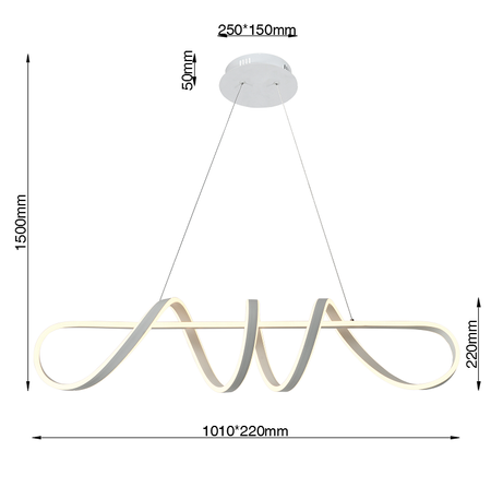6203-0106L Lampa wisząca LED spiralna TREVANCE duża