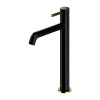 Y bateria umywalkowa wysoka, czarny półmat/złoty połysk