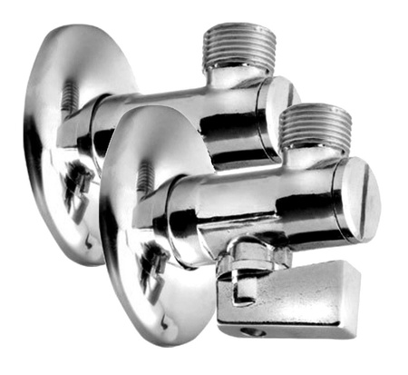 Zawór kulowy narożny 1/2 "x3/8", z filtrem, para, chrom