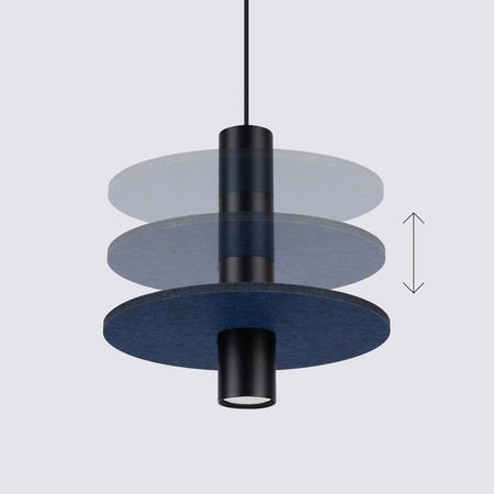 Lampa wisząca PELTA 1 czarna/granatowa
