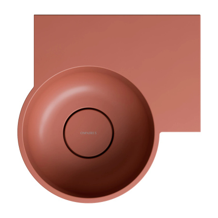 OVO M+ umywalka nablatowa/wisząca - prawa, 33 x 34 cm, teracotta mat