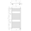 ORBIT-E grzejnik elektryczny, obły, 450x960 mm, 300 W, biały