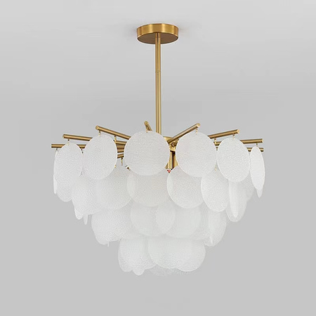 Lampa wisząca FIORE 60 cm – biały szklany klosz