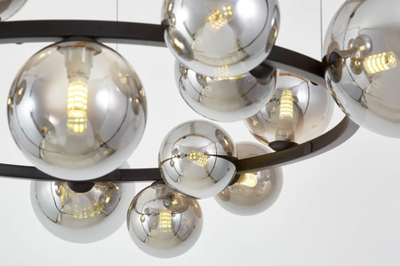 NOWOCZESNA LAMPA WISZĄCA CZARNO-DYMIONY MERIDO W15