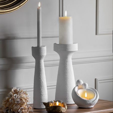 Luna Candlestick Small White (S/2) 85x85x330mm