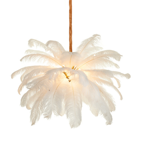 Lampa wisząca EMU 100 cm - pióra białe