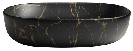 CALEO umywalka ceramiczna nablatowa, 60x42cm, marmur portoro