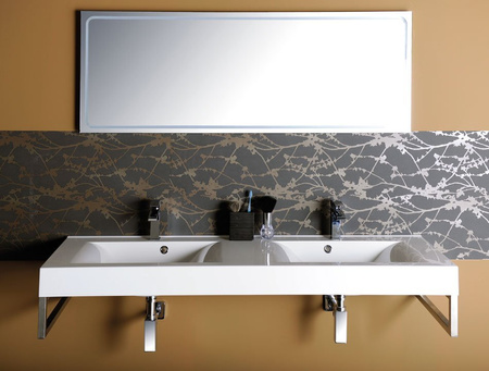 FLAVIA umywalka kompozytowa podwójna 160x50cm, biała