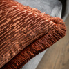 Cut Velvet Fringe Cushion Terracotta 500x500mm