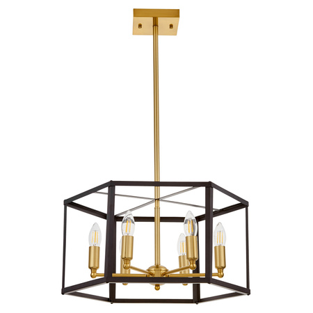 LAMPA WISZĄCA LOFT CZARNO-MOSIĘŻNA LORTON W6