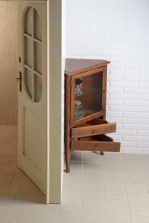 RETRO szafka narożna 60x120x47cm, buk, lewa