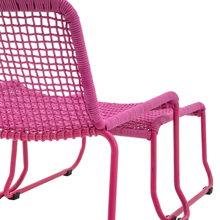 Sassano Lounge Chair with Footstool Pink