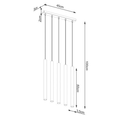 Lampa wisząca PASTELO 5L beton