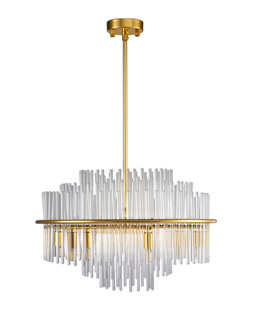 Lampa wisząca LUXORIA 50 cm - żyrandol kryształowy, złoty