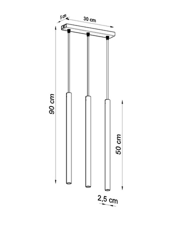 Lampa wisząca PASTELO 3 czarna