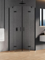 KABINA NEW AZURA BLACK PIĘCIOKĄTNA U 80x80x195 CZYSTE 6mm ACTIVE SHIELD