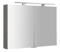 MIRRÓ szafka z lustrem z oświetleniem LED, 100x70x16cm, dąb srebrny