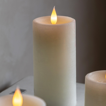 LED 1 Wick Candle Ivory 3pk70x70x150mm