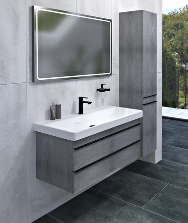 SITIA szafka umywalkowa 101,4x50x44,2cm, 2 szuflady, dąb srebrny