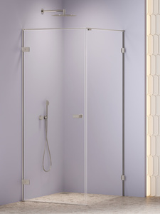 Kabina prysznicowa OXIA NICKEL BRUSHED 1D L kwadratowa 70x70x200 szkło czyste 8mm Active Shield 2.0